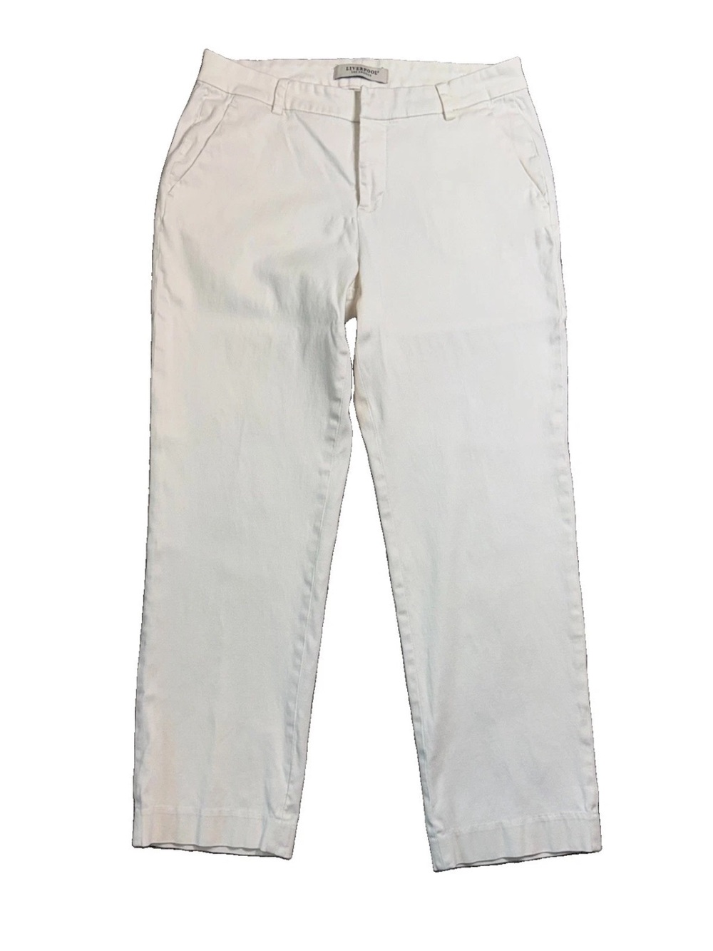 Liverpool Los Angeles White Ankle Pants Women’s 10/30 Stretch Lyocell Cotton 26”